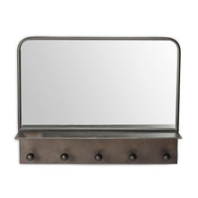 Load image into Gallery viewer, Curved rectangular mirror with 5 Hooks